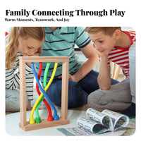Rope Untangling Game Develops Thinking Wooden String Puzzle Made of Wood Wooden String Teaser for Young Children, Playroom, Classroom