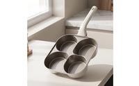 Nonstick Four-Cavity Frying Pan Deep-Well Egg Pan with Four Cavities Thick Egg Skillet Thickened for Students, Breakfast, Dorm Kitchens