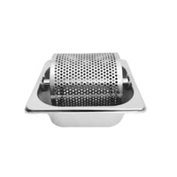 Butter Roller with Tray Stainless Steel Butter Roller Kitchenware Perforated Utensil Countertop for Home Cooks, Kitchen, Brunch
