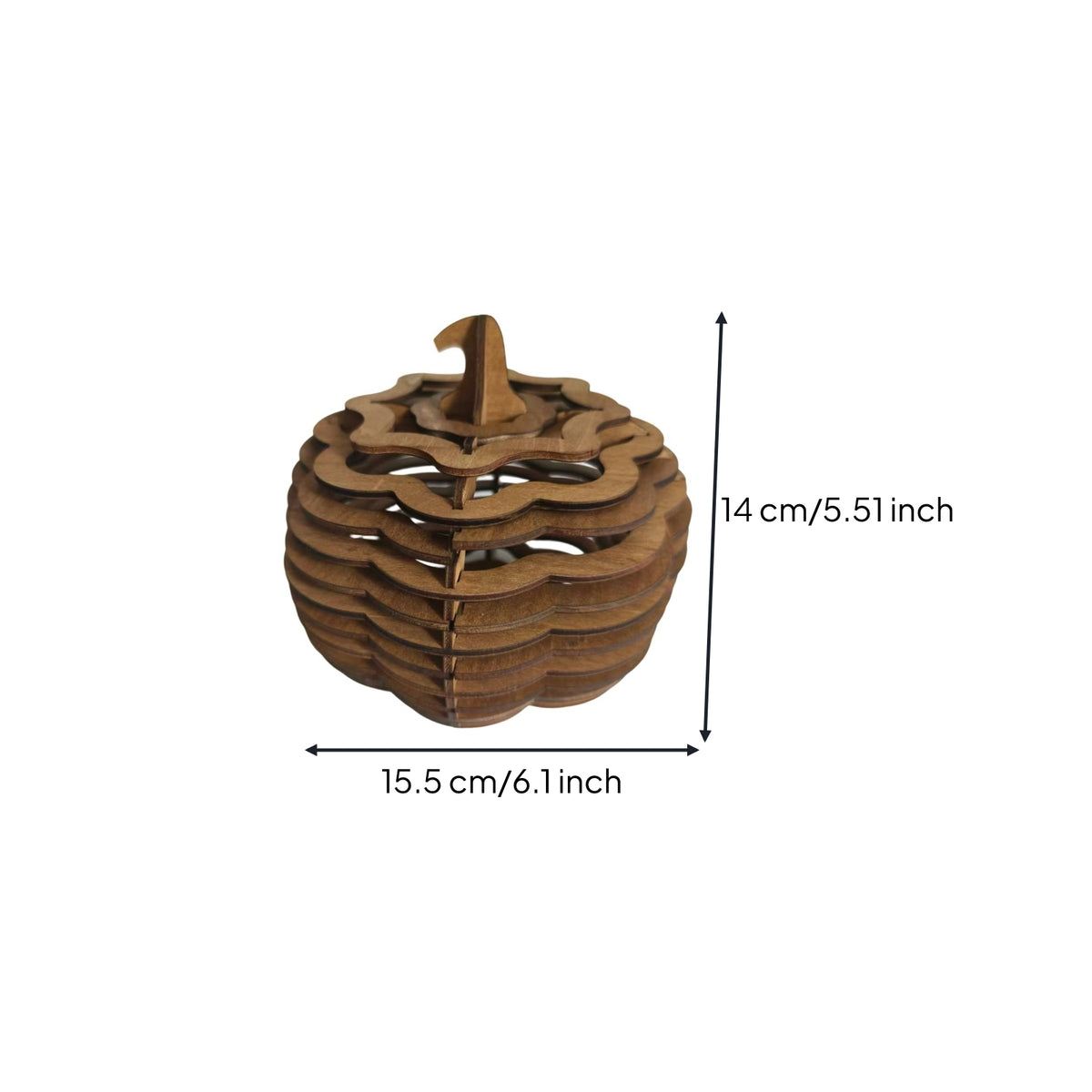 LED Pumpkin Lantern Wood-Toned LED Jack-O'-Lantern Pumpkin Light Interlocking Decor Lighted for Decorators, Tabletop