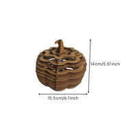 LED Pumpkin Lantern Wood-Toned LED Jack-O'-Lantern Pumpkin Light Interlocking Decor Lighted for Decorators, Tabletop