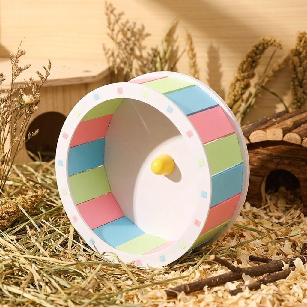 Silent Hamster Wheel and Non Slip Hamster Wheel, Textured Exercise Toy for Dwarf Hamsters, Open Ventilation Cage Mount Bracket Design