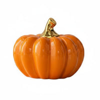 Imitation Pumpkin Figurine Easy to Smooth Ceramic Pumpkin Statue Reusable Table Ornament for Tabletop, Halloween