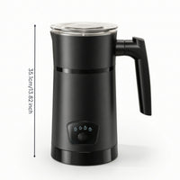 4-in-1 Electric Milk Frother Hot and Cold Electric Milk Frother with Handle Compact Kitchen Appliance Stainless Steel for Coffee Lovers
