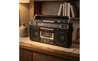 USB and SD Card Retro Radio Cassette Player Twin Speaker Portable Audio