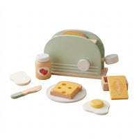 Wooden Play Kitchen Rounded Pretend Play Kitchen Set Food Planning Pretend Cooking Set for Children 3+