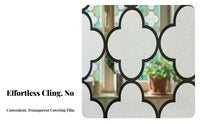 Chinese Design Window Cling Glue 3D Embossed Window Decal Non Cling Privacy Film for Homeowners, DIY Enthusiasts, Bedroom, Kitchen