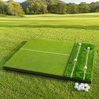 Golf Mat for Home Simulator, Indoor Outdoor Practice, 10mm EVA Artificial Turf Hitting Mat, Multi-color with Ball Holder