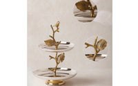 Two-Tier Serving Stand Decorative Tiered Serving Tray Easy to Clean Jewelry Display Holder for Hosts, Tabletop, Parties, Weddings