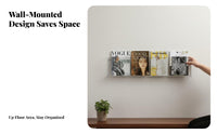 High Clarity Acrylic Magazine Rack Minimalist Design Clear Acrylic Shelf Space Saving Wall Mounted Book Ledge Easy to Install for Homeowners, Collectors, Living Room, Bedroom, Home Office, Kitchen