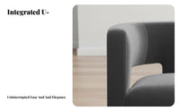Nordic Aesthetic Upholstered U-Back Armchair Minimalist Design Single Sofa Sculptural Form Accent Chair Sturdy Wood Frame for Interior Designers, Business Owners, Living Room, Clubhouse, Reception Area, Reading Nook
