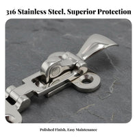 Aquatic Grade Compartment Cover Hasp Resistant Stainless Steel Compartment Cover Clamp Lockable Boat Door Clasp Rust-Resistant
