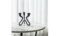 Three-Prong Candle Holder Nordic-Style Geometric Candle Holder Metal-Look Sculpture for Entryway Console