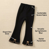 Flared Leggings for Girls with Fleece Lined Warmth for Autumn Winter, Made from Soft Modal Viscose Fiber, Comfortable School Trousers