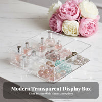 Desktop Display Cabinet Particle Proof Clear Figure Showcase Clear Figure Storage Case Large Capacity Stackable Collectible Box