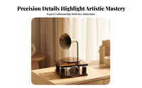 Square Foundation Decoration Tabletop Gramophones Metal Speaker