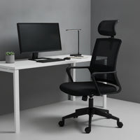 Mesh Chair with Headrest Ergonomic Mesh Office Chair Breathable for Telecommuters, Professionals, Study, Meeting Room