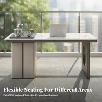 Light Luxury Design Sintered St Single Tea Table Heat Resistant Modern Tea Table Set Easy to Clean Home Furniture Stable Carbon Steel Legs for Apartment Dwellers, Small Business Owners, Balcony, Living Room, Patio, Reception Area
