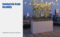 Personalized Outdoor Stainless Steel Planter Box, Balcony Terrace Metal Container, Cream Combination, Waterproof