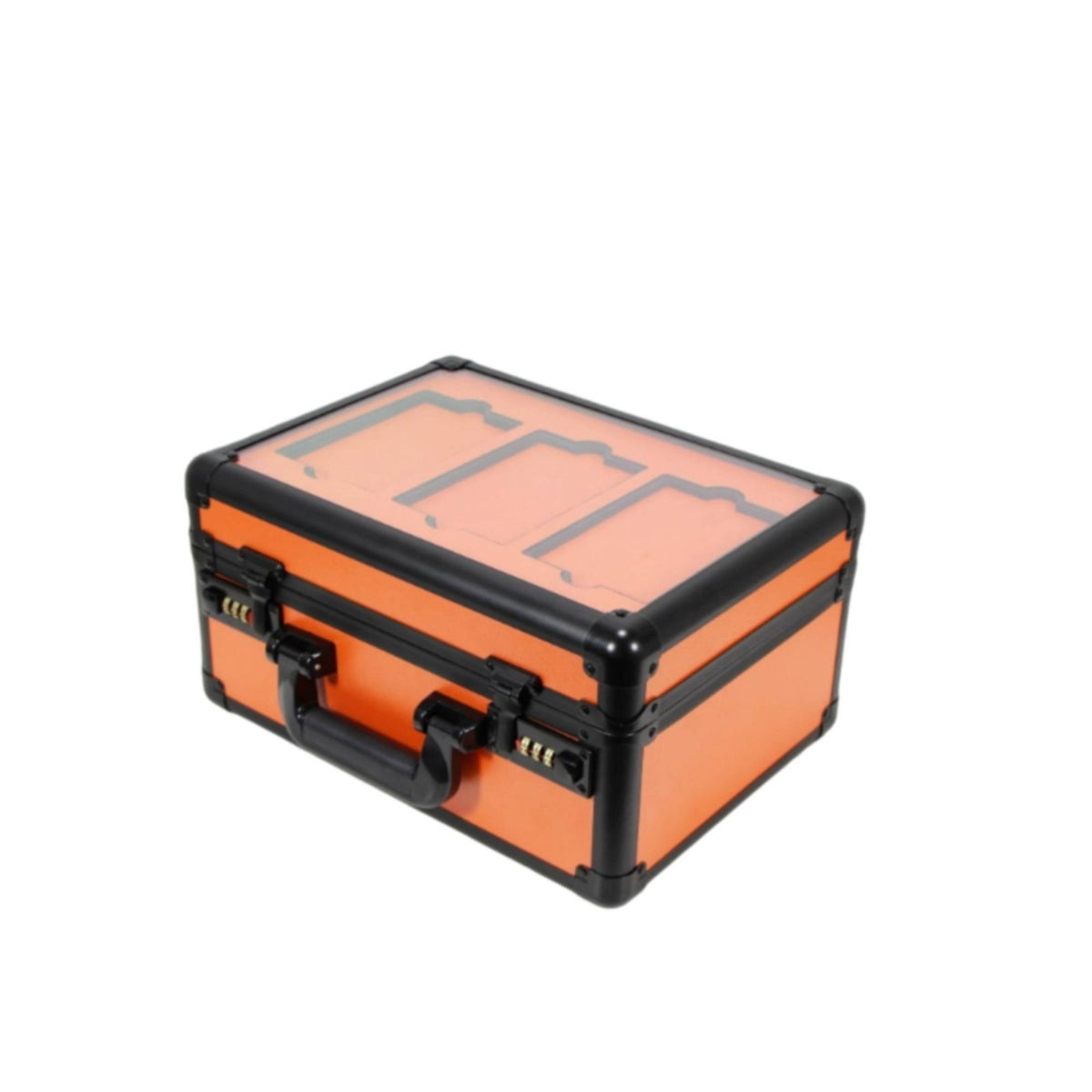 Password Lock Graded Card Box Transparent Lid Graded Card Case Double Layer Toploader Storage Box 3-Slot for Collection Display