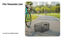 Large Capacity Foldable Rear Bike Basket Heavy Duty Folding Rear Bike Basket Safety Reflector for Commuters, Shopping
