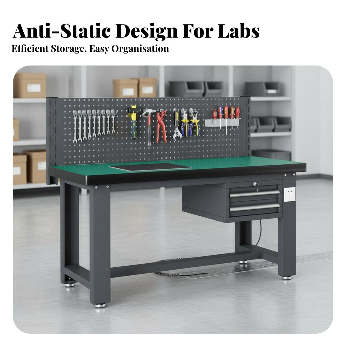 Heavy-Duty Workbench Anti Heavy Duty Work Table Strong Load Capacity Workshop Repair Bench for Fitters, Technicians, Factory, Shed, Home Office