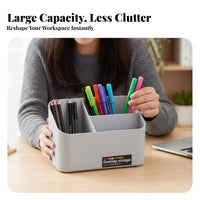 Multi-Compartment Tote with Handle Large Capacity Supply container for creative workspace