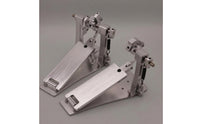 Double Pedal with Twin Beaters Metal Double Bass Drum Pedal Brushed for Drummers, Beginners, Home Practice
