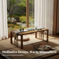 Japanese Design Foldable Tatami Table Space-Saving Foldable Tatami Desk Multi-Purpose Household Furniture Portable for Tea Enthusiasts, Students, Apartment Dwellers, Bay Window, Bedroom, Living Room, Small Areas