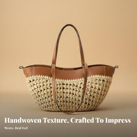Large Capacity Woven drum Tote seasonal design Shoulder Bag Minimalist women's reachory Lightweight for voyageers, and aesthetic aficionados, Gift Givers, holiday, voyage, Shopping, everyday Use