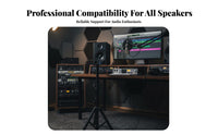 Anti-Slip Design Adjustable Floor Speaker Stand Heavy Duty Floor Speaker Stand Stable Steel Construction Audio Equipment Accessory Shock-Absorbing Base for Audiophiles, Home Theater Enthusiasts, Music Producers, Recording Studio, Living Room