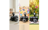 Vintage-Style Inflatable Camera with Strap Lightweight Camera Prop Portable Toy Compact for Costumes, Photo Shoots, Parties