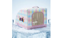 Mesh Door Pet House Pastel Grid Cooling Pet Bed Private Den-Like Space for Indoor