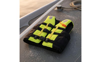 High-Visibility Adult Life Jacket Vest Sleeveless Padded Flotation Vest Black Trim Adjustable Life Jacket Ergonomic Design for Adults, Boating, Swimming, Drifting, Surfing