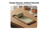Wooden Memo Board with Clip Retro-Style Paper Roll Holder with Board Rustic Note Paper Dispenser for Cafes, Studios, Study Areas