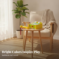 Raised Buttons Wooden Toy Telephone Realistic Imitation Telephone Toy Imaginative Play Wooden Pretend Phone Interactive for Preschoolers
