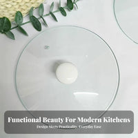 Rimless Microwave Lid See-Through Design Transparent Glass Pot Lid Easy to Clean Microwave Splatter Cover for Home Cooks, Students, Stovetop Cooking