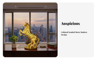 Feng Shui Horse Sculpture Gilded Finish Success Horse Decoration House Decoration Meaningful Gift Desktop Decor Finely Crafted