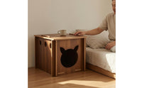 Wooden Square Feline House Ventilated Indoor Feline House Flat Top