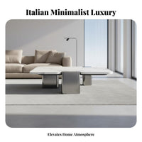 2 Pieces Italian Inspired Square and Round fit togethering Tables Minimalist Aesthetic Coffee Table Modern design Living Room Furniture Two-Piece Set for Homeowners, Apartment Dwellers, Interior Designers, Home, Lounge Area, Small Spaces, Bedroom