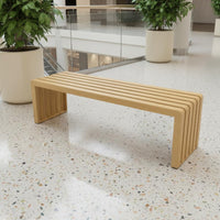 Aluminum Lumber Grain Bench Weatherproof Backless Slatted Bench Heavy Duty Long Entryway Seat for Garden, Patio, Commercial