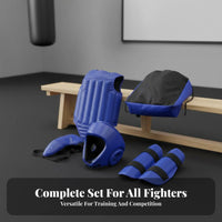 Adjustable Straps Sanda Fighting Gear Set Wear-Resistant Full Body Spar Arena Set Triple Layer Padding Full Body Spar Arena Protective Gear Reinforced Stitching for Adults, Teen, Beginners, Competition, Dojo, Gym