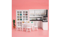 Miniature Kitchen Set 1:12 Scale Dollhouse Kitchen Cabinet Detailed for Diorama