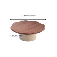 Pedestal Plate Decorative Serving Stand Raised Pedestal Stand with Wooden Top for Dessert Display