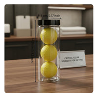 3 Pieces Gift Box Set Golf Ball Tube PC Material Golf Ball Storage Tube Portable Sports Gear with Lid