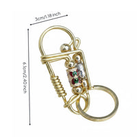 Brass Bird Keychain Handmade Bird Key Loop Vintage DIY Key Pendant for Backpack
