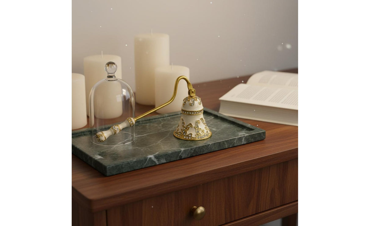 Crystal Embellished Candle Wick Smotherer Windproof Dome Candle Wick Smotherer Long Handle Wick Extinguishing Tool