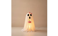 Light-up Glowing Ghost Tabletop Ghost with Pumpkin Glow in the Dark Figures Spooky for Halloween, Entryway, Porch