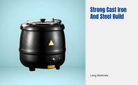 Electric Soup Kettle, Commercial Insulated Soup Pot, Stainless Steel, Buffet Restaurant, Temperature Control