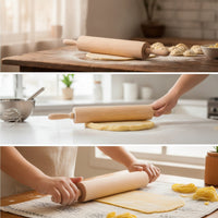 Wooden Rolling Pin Premium Pastry Roller Solid for Kitchen